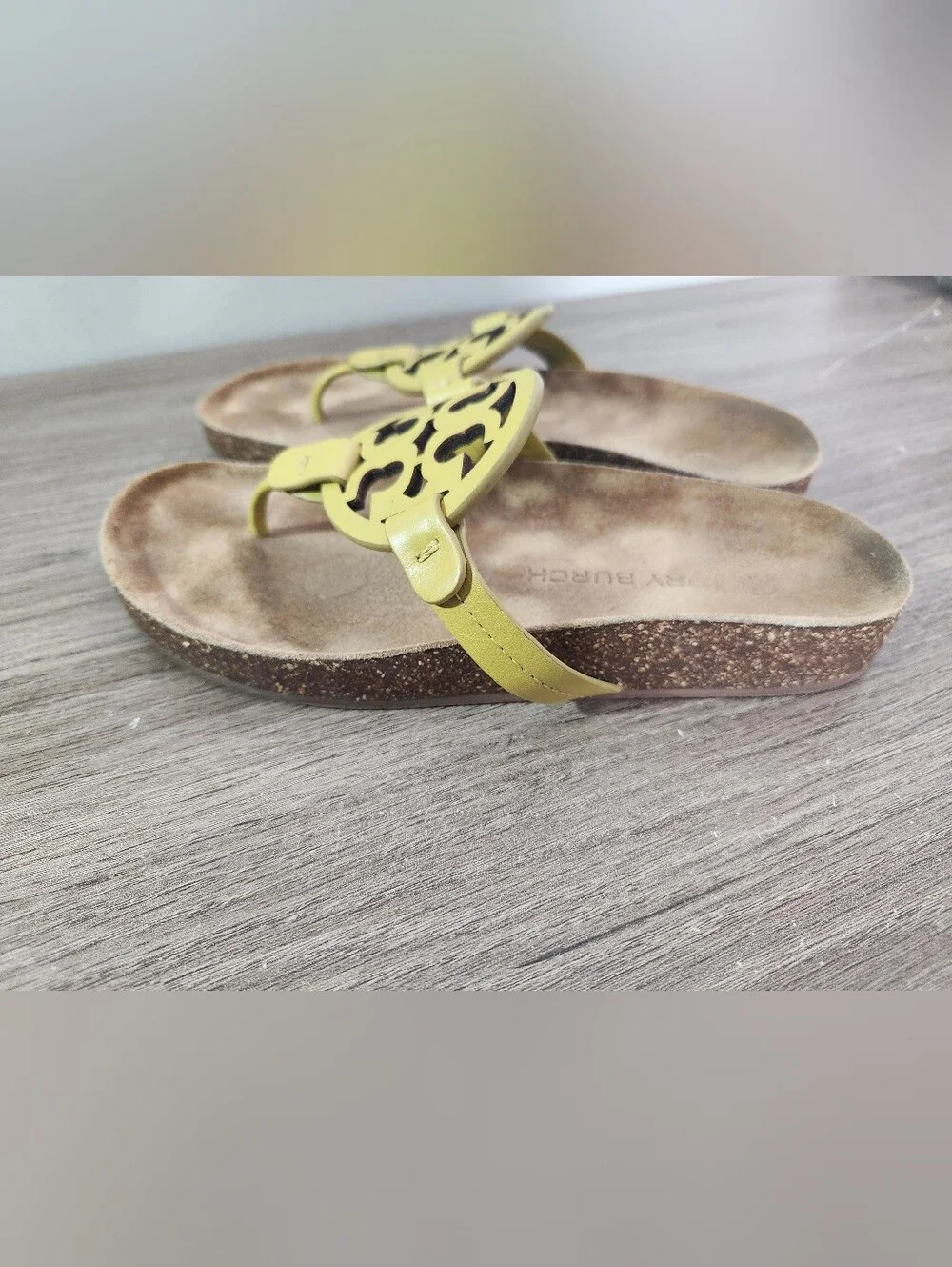 Tory Burch Miller Cloud Leather Thong Logo Slide Sandal